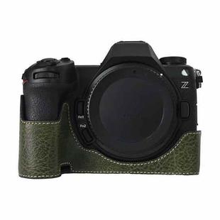 For Nikon Z6III Litchi Texture PU Leather Camera Half Case Base(Green)