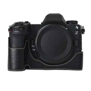 For Nikon Z6III Litchi Texture PU Leather Camera Half Case Base(Black)