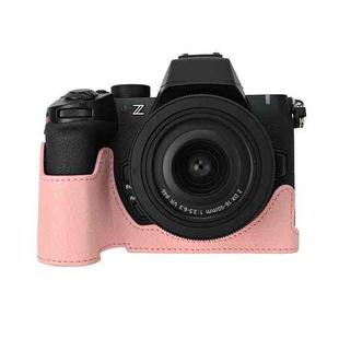 For Nikon Z50II Litchi Texture PU Leather Camera Half Case Base(Pink)