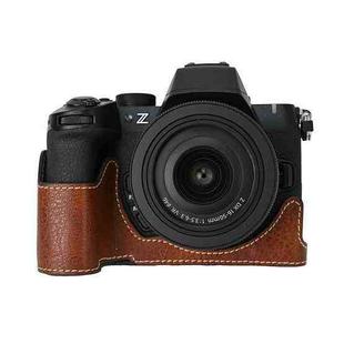 For Nikon Z50II Litchi Texture PU Leather Camera Half Case Base(Coffee)