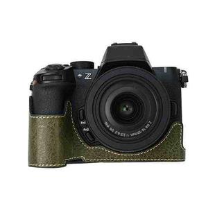 For Nikon Z50II Litchi Texture PU Leather Camera Half Case Base(Green)