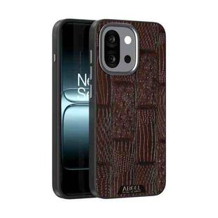 For OnePlus 13T ABEEL Beast Pattern 6D Micro-Embossed MagSafe Genuine Leather Phone Case(Brown)