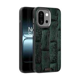 For OnePlus 13T ABEEL Beast Pattern 6D Micro-Embossed MagSafe Genuine Leather Phone Case(Green)