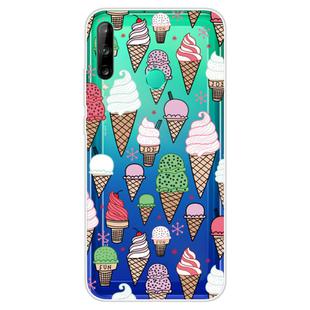 For Huawei P40 Lite E Coloured Drawing Pattern Highly Transparent TPU Protective Case(Ice Cream)