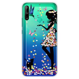 For Huawei P40 Lite E Coloured Drawing Pattern Highly Transparent TPU Protective Case(Girl)