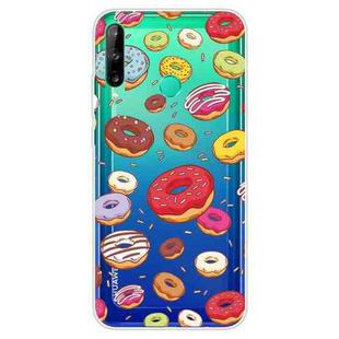 For Huawei P40 Lite E Coloured Drawing Pattern Highly Transparent TPU Protective Case(Donuts)