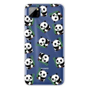 For Huawei Y5p (2020) Coloured Drawing Pattern Highly Transparent TPU Protective Case(Panda)