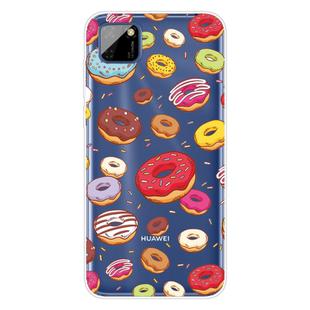 For Huawei Y5p (2020) Coloured Drawing Pattern Highly Transparent TPU Protective Case(Donuts)