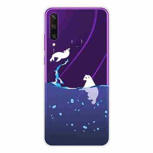 For Huawei Y6p (2020) Coloured Drawing Pattern Highly Transparent TPU Protective Case(Seal)