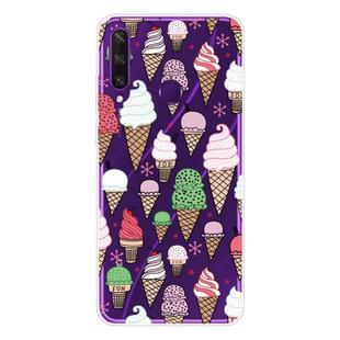 For Huawei Y6p (2020) Coloured Drawing Pattern Highly Transparent TPU Protective Case(Ice Cream)