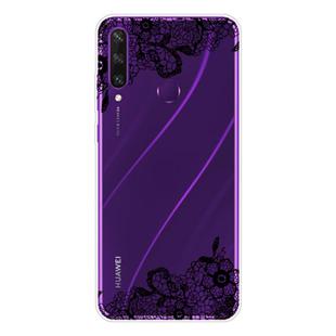 For Huawei Y6p (2020) Coloured Drawing Pattern Highly Transparent TPU Protective Case(Lace Flower)