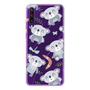 For Huawei Y6p (2020) Coloured Drawing Pattern Highly Transparent TPU Protective Case(Koala)