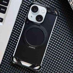 For iPhone 14 Frameless Aromatherapy MagSafe Holder Phone Case(Black)