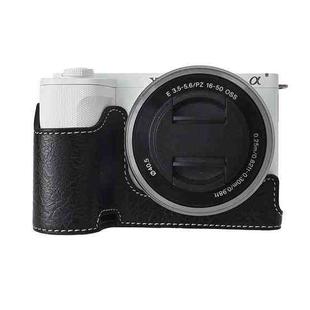 For Sony Alpha ZV-E10 II / ZV-E10M2 Litchi Texture PU Leather Camera Half Case Base(Black)