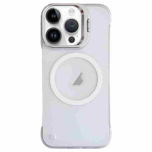 For iPhone 15 Pro Ultra-thin Transparent MagSafe Magnetic Frameless Lens Holder Phone Case