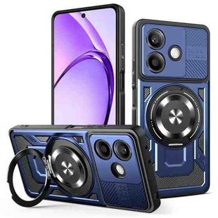For OPPO A5 Pro Armor Rotating Holder MagSafe Phone Case(Blue)
