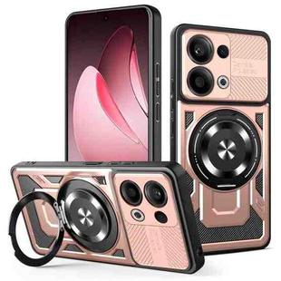 For OPPO Reno13 5G Armor Rotating Holder MagSafe Phone Case(Rose Gold)