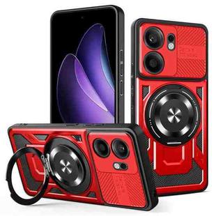 For OPPO Reno13 F 5G Armor Rotating Holder MagSafe Phone Case(Red)
