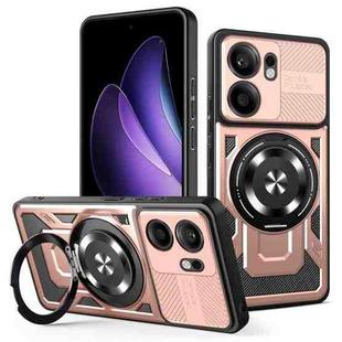 For OPPO Reno13 F 5G Armor Rotating Holder MagSafe Phone Case(Rose Gold)