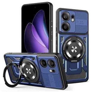 For OPPO Reno13 F 5G Armor Rotating Holder MagSafe Phone Case(Blue)