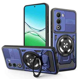 For OPPO A5 5G Global Armor Rotating Holder MagSafe Phone Case(Blue)