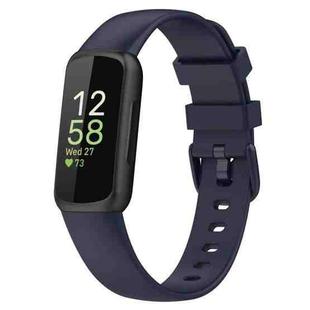 For Fitbit Inspire 3 xDfind Solid Color Silicone Watch Band, Size:S(Dark Blue)