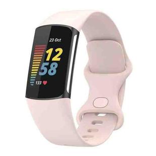 For Fitbit Charge 6 / 5 xDfind Silicone Watch Band, Size:S(Sand Pink)