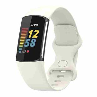 For Fitbit Charge 6 / 5 xDfind Silicone Watch Band, Size:S(Apricot)