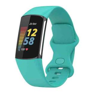 For Fitbit Charge 6 / 5 xDfind Silicone Watch Band, Size:L(Mint Green)