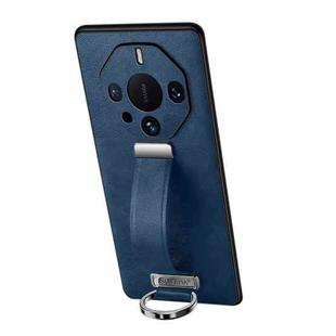 For Huawei Mate 60 RS Ultimate SULADA PC Hybrid Leather Texture Skin Feel Precise Hole Phone Case(Blue)