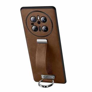 For Huawei Mate 70 SULADA PC Hybrid Leather Texture Skin Feel Precise Hole Phone Case(Brown)