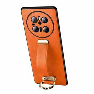 For Huawei Mate 70 SULADA PC Hybrid Leather Texture Skin Feel Precise Hole Phone Case(Orange)