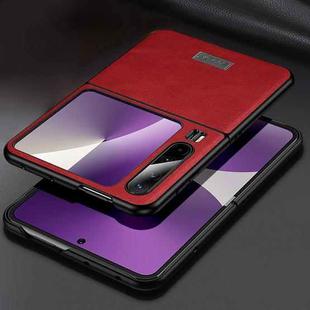 For Huawei Pura X SULADA Shockproof TPU Hybrid Handmade Leather Phone Case(Red)