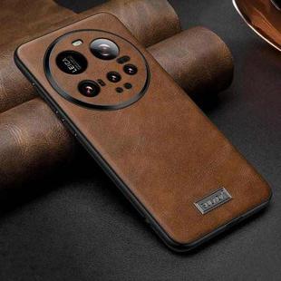 For Xiaomi 15 Ultra SULADA Shockproof TPU Hybrid Handmade Leather Phone Case(Brown)