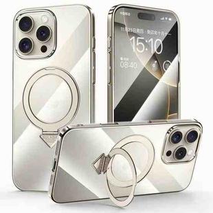 For iPhone 16 Pro Max SULADA Electroplated Transparent MagSafe Holder Phone Case(Grey)