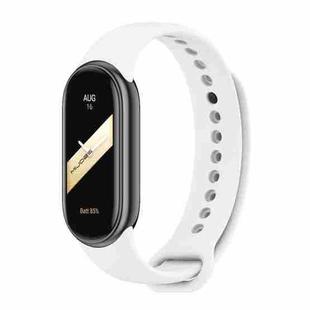 For Xiaomi Smart Band 9 / 9 NFC / 8 / 8 NFC xDfind Metal Buckle Solid Color Silicone Watch Band(White)