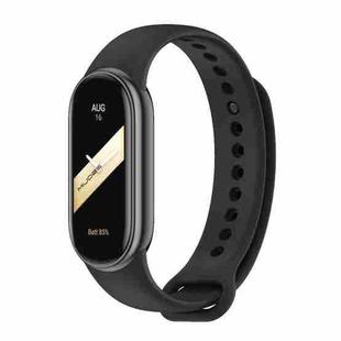 For Xiaomi Smart Band 9 / 9 NFC / 8 / 8 NFC xDfind Metal Buckle Solid Color Silicone Watch Band(Black)