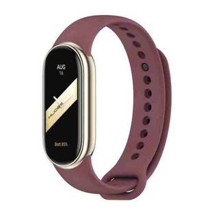 For Xiaomi Smart Band 10 / 9 / 8 xDfind Metal Buckle Solid Color Silicone Watch Band(Wine Red)