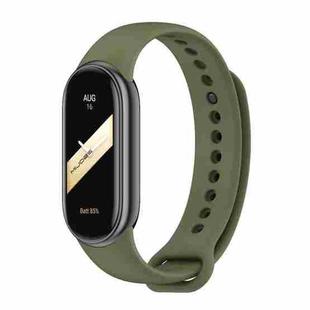 For Xiaomi Smart Band 10 / 9 / 8 xDfind Metal Buckle Solid Color Silicone Watch Band(Army Green)