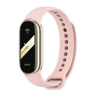 For Xiaomi Smart Band 9 / 9 NFC / 8 / 8 NFC xDfind Metal Buckle Solid Color Silicone Watch Band(Pink)