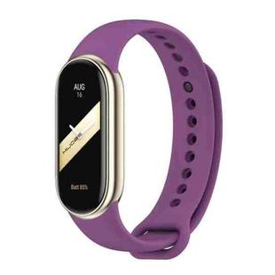 For Xiaomi Smart Band 10 / 9 / 8 xDfind Metal Buckle Solid Color Silicone Watch Band(Purple)