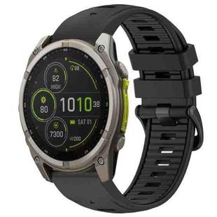 For Garmin 26mm xDfind Dual Color Quick Release Steel Buckle Silicone Watch Band(Black)