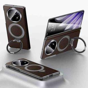 For OPPO Find N5 SULADA Kevlar Texture MagSafe Magnetic Holder Phone Case(Brown)