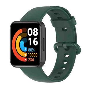 For Redmi Watch 2 xDfind Solid Color Silicone Integrated Watch Band(Dark Green)
