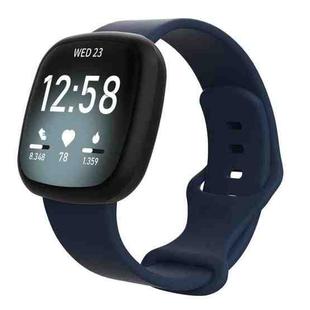 For Fitbit Versa 4 / Versa 3 / Sense2 / Sense xDfind Silicone Watch Band, Size:S(Navy Blue)