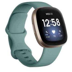 For Fitbit Versa 4 / Versa 3 / Sense2 / Sense xDfind Silicone Watch Band, Size:S(Pine Needle Green)