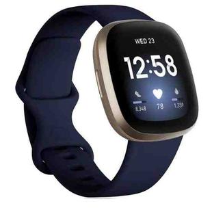 For Fitbit Versa 4 / Versa 3 / Sense2 / Sense xDfind Silicone Watch Band, Size:S(Midnight Blue)