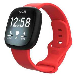For Fitbit Versa 4 / Versa 3 / Sense2 / Sense xDfind Silicone Watch Band, Size:S(Red)