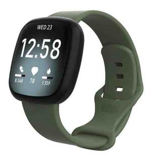 For Fitbit Versa 4 / Versa 3 / Sense2 / Sense xDfind Silicone Watch Band, Size:L(Dark Green)