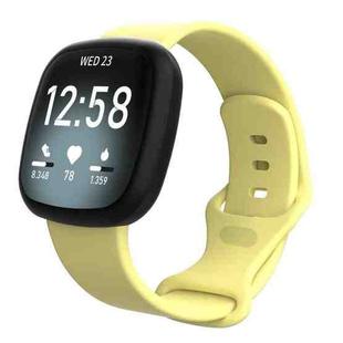 For Fitbit Versa 4 / Versa 3 / Sense2 / Sense xDfind Silicone Watch Band, Size:L(Creamy Yellow)